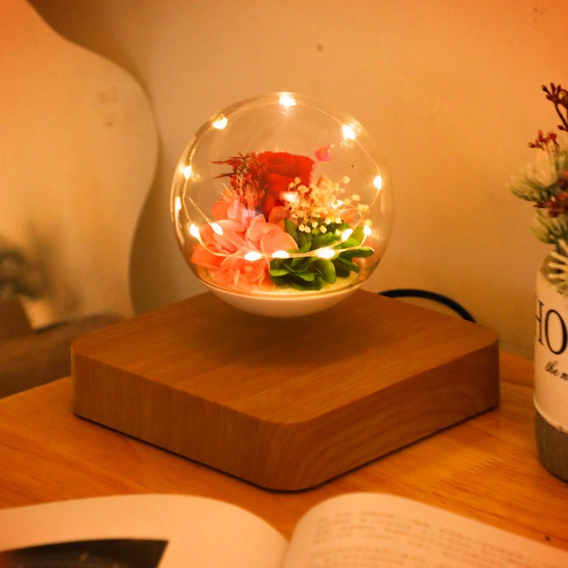 Preserved Flower Floating Lamp - light on